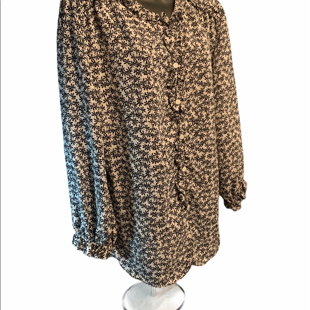 Max Studio ruffled blouse dress shirt Sz. L